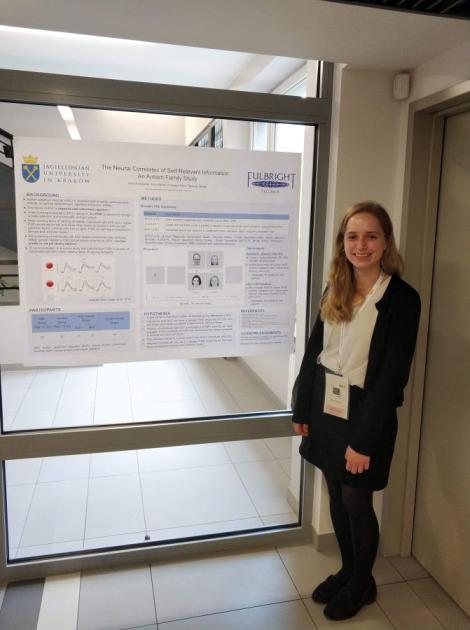 Photo no. 2 (2)
                                                         Ania Holubecki next to her poster at Cracow Cognitive Science Conference
                            